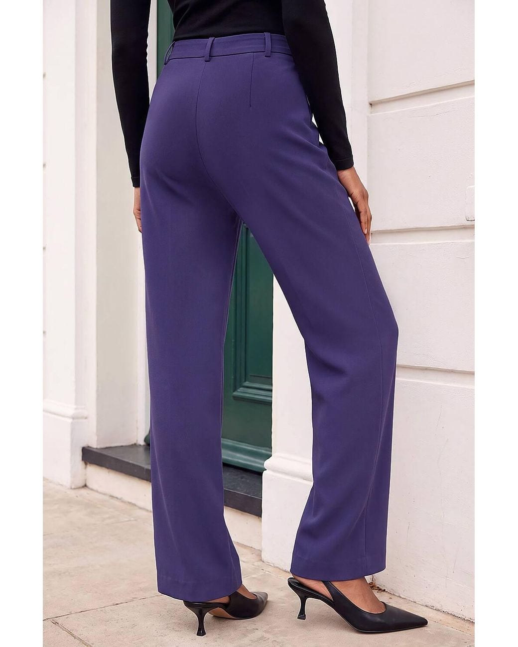 Roman Blue Stretch Bootcut Trouser