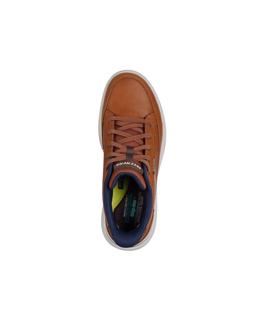 Skechers Brown Sterling Hansel Leather Bungee Lace Slip-Ins Sneaker for men