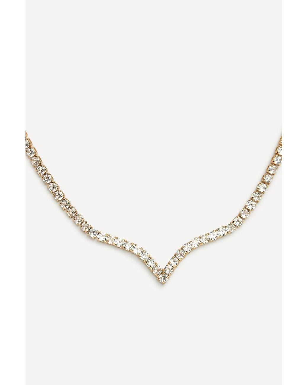 Linzi Natural Evermore V-Shape Tennis Necklace