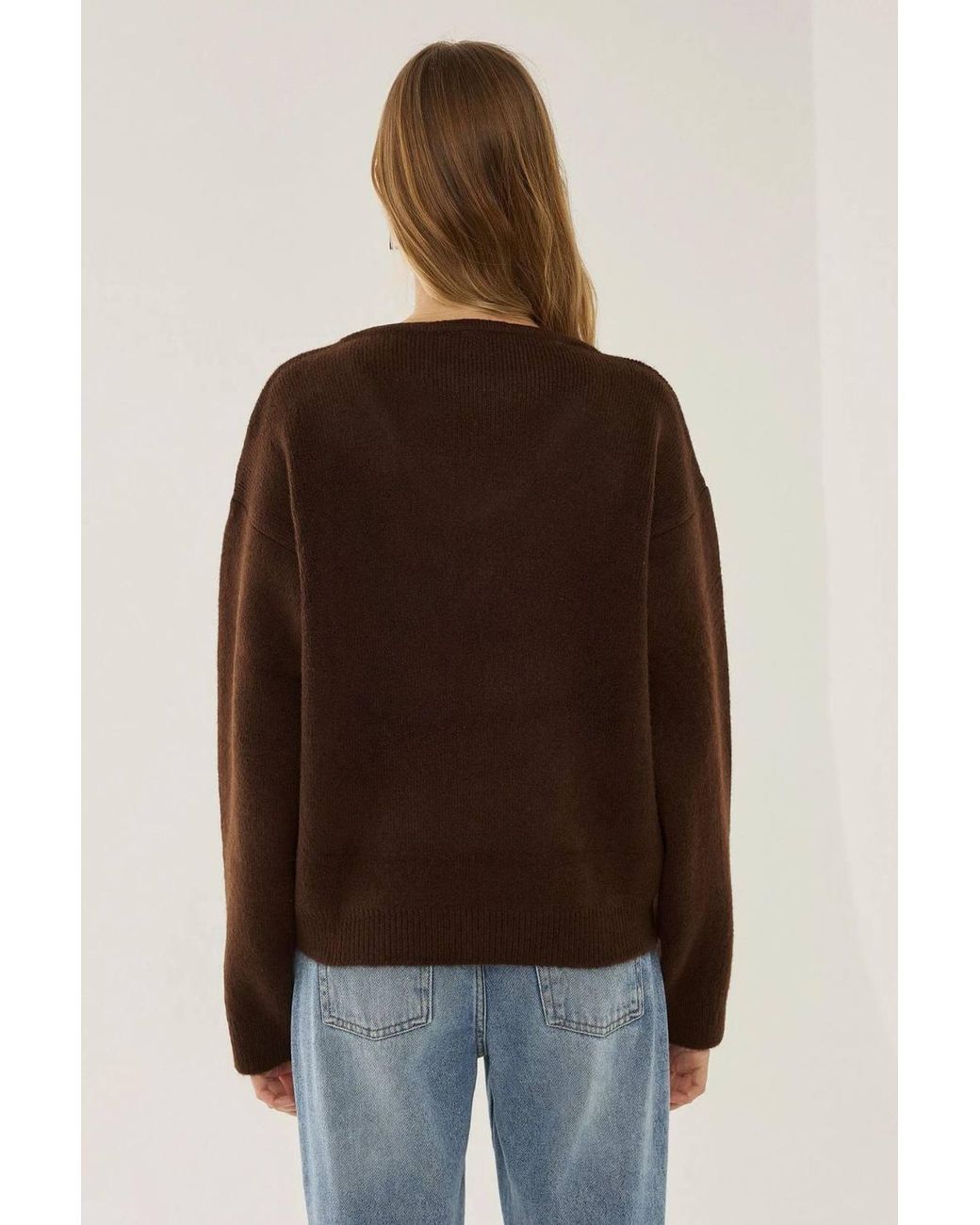 Hiccup Brown Zippered Knitwear Cardigan