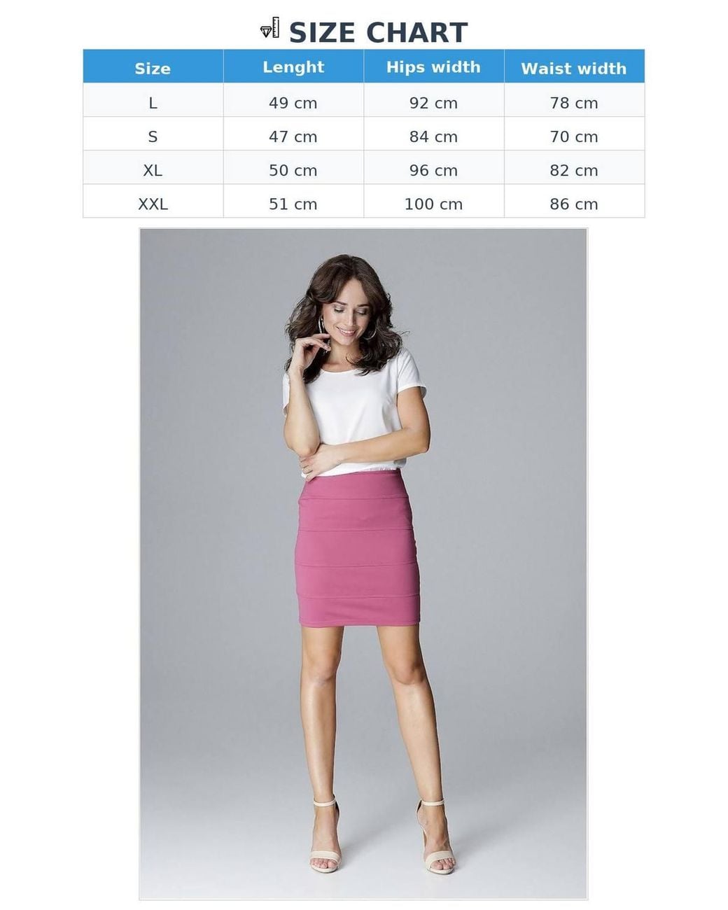 Love Lace Pink Classic Cut Short Skirt With Horizontal Stitch