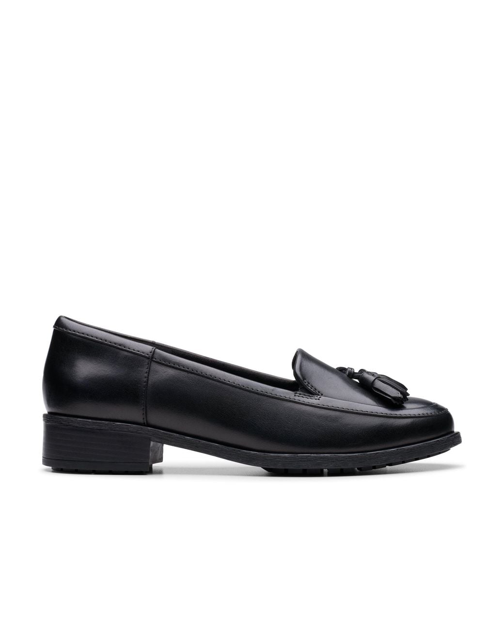 Clarks Black Havisham Edge Loafer Leather Loafers, Slip Ons