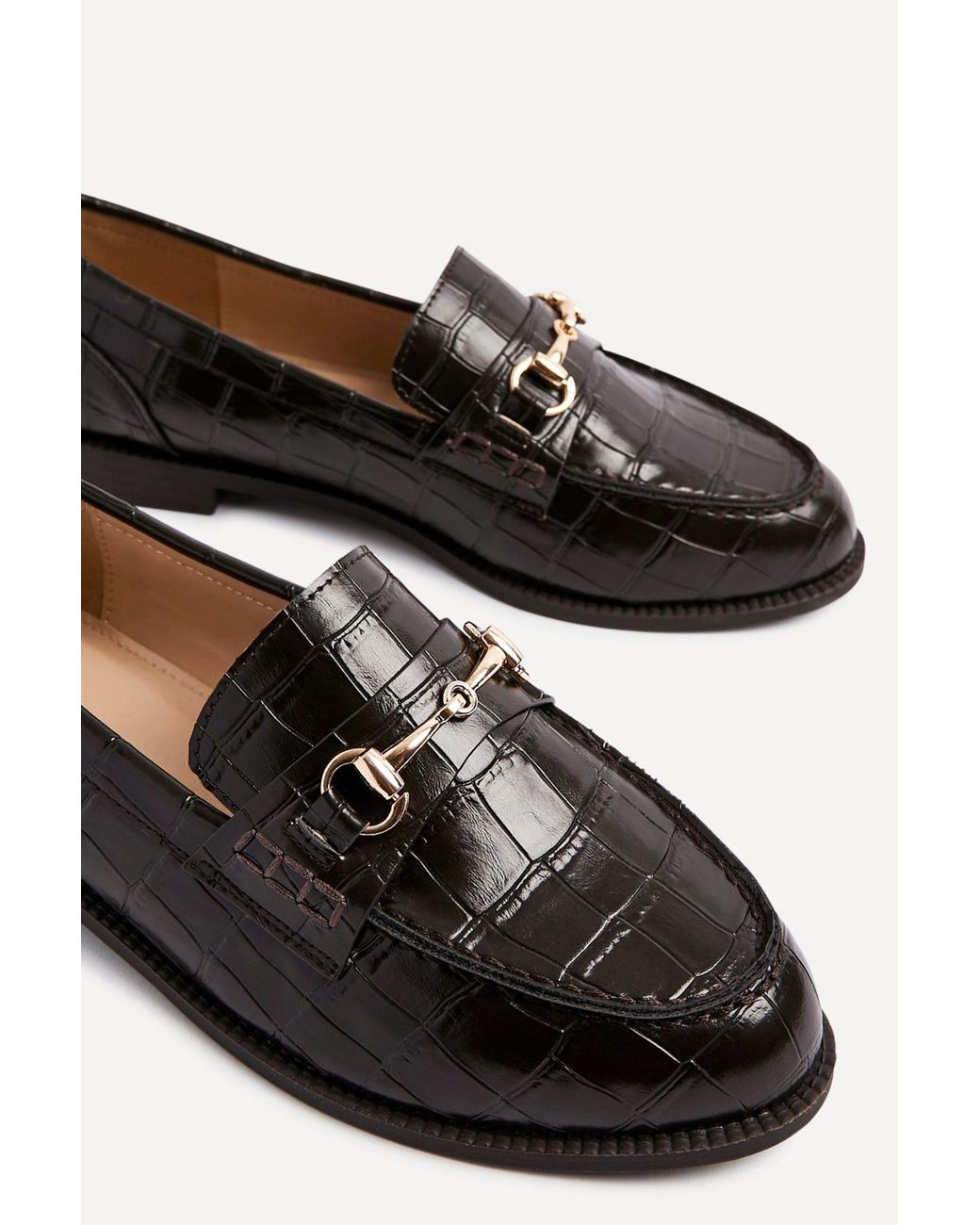 Linzi White Maison Faux Croc Patent Leather Loafers