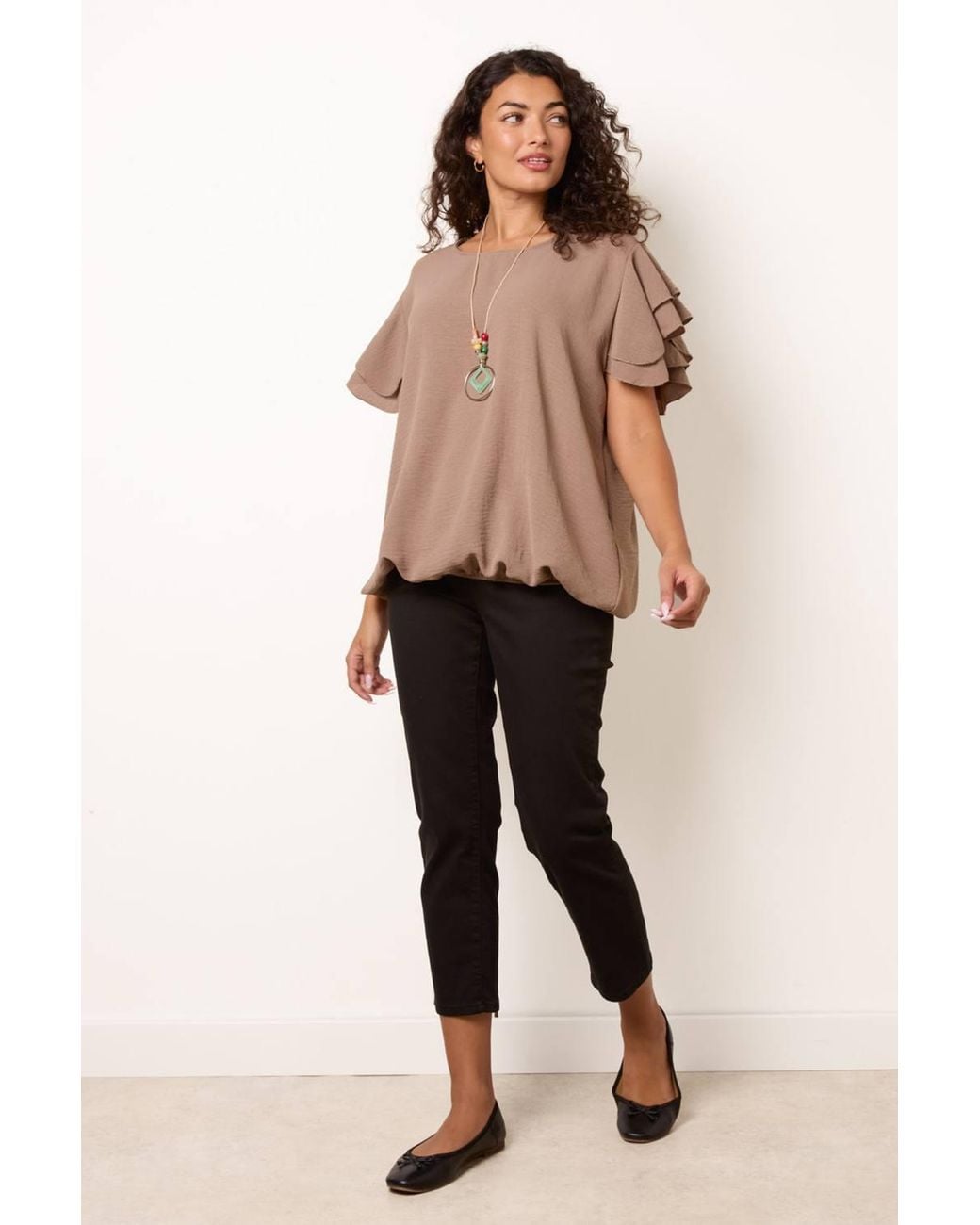 Blue Vanilla Natural Short Sleeve Round Neck Top