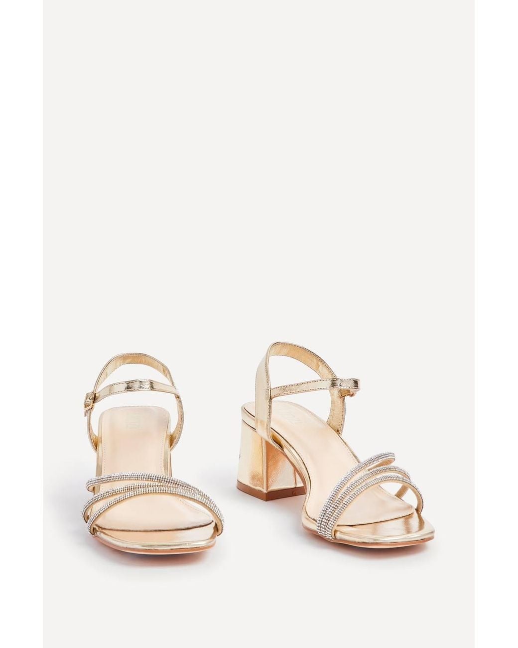 Linzi Natural Mariah Wide Fit Diamante Heels