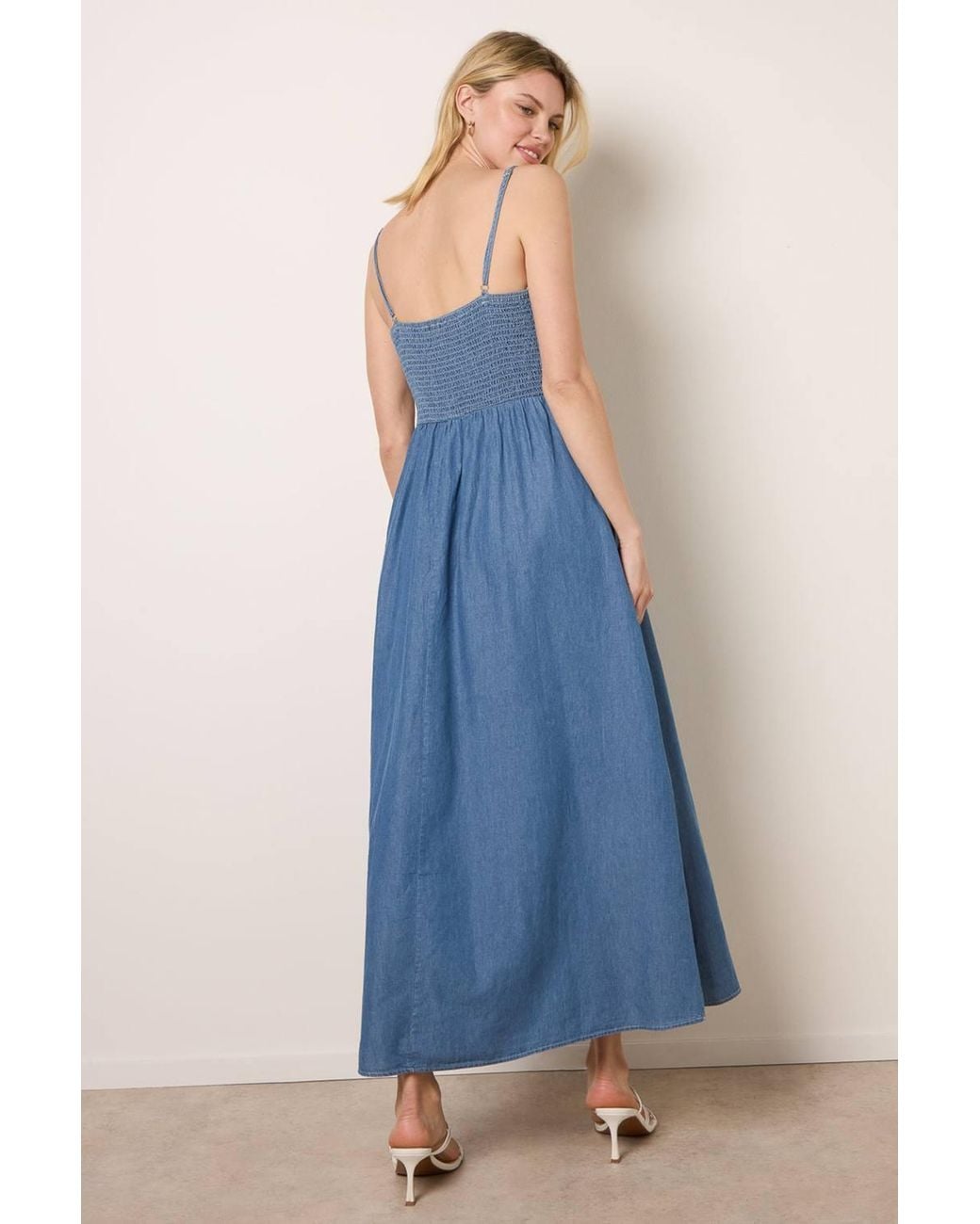 Blue Vanilla Blue Sleeveless V-Neck Maxi Dress