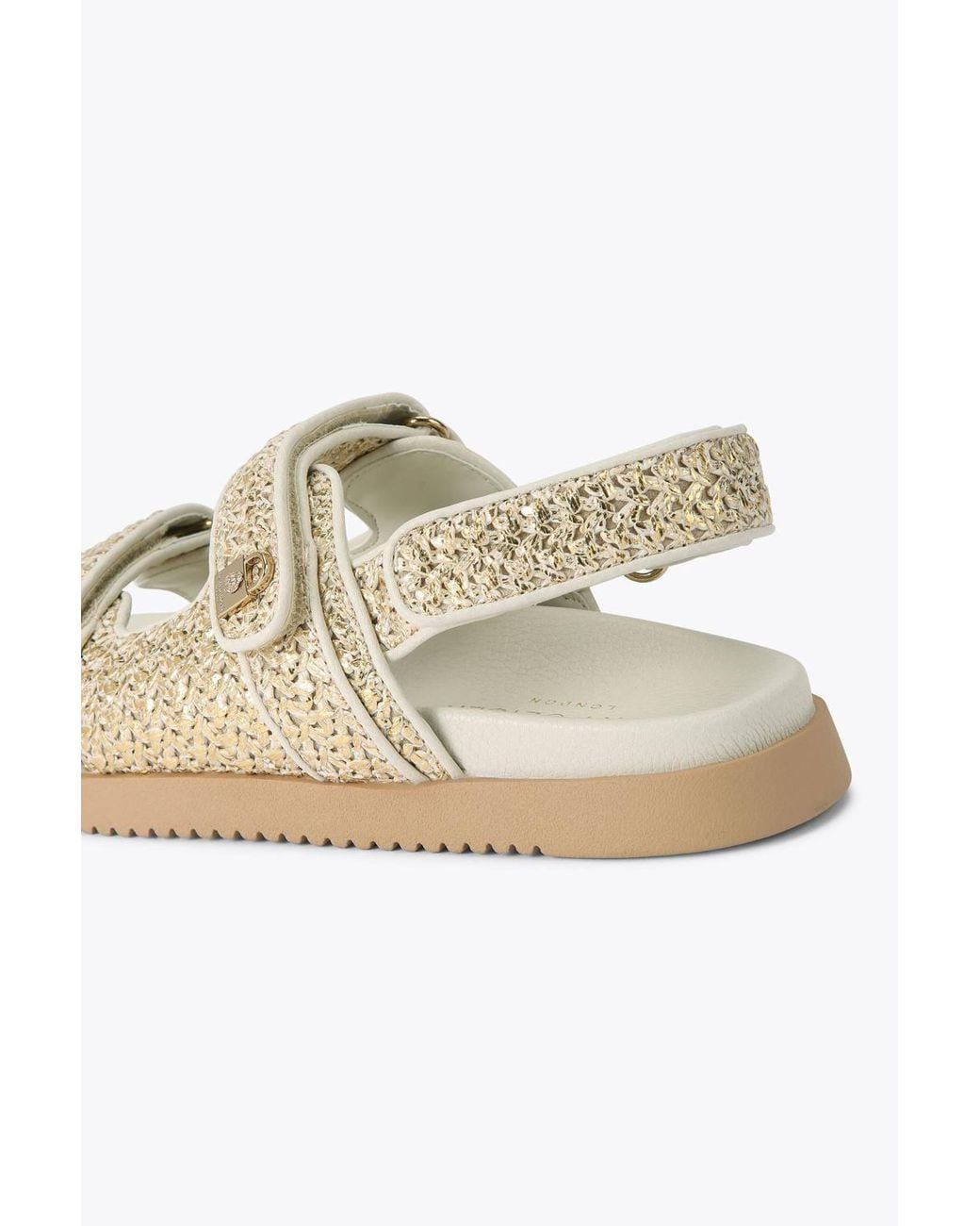 Kurt Geiger White 'Kgl Brixton Lock Sandal' Fabric Sandals