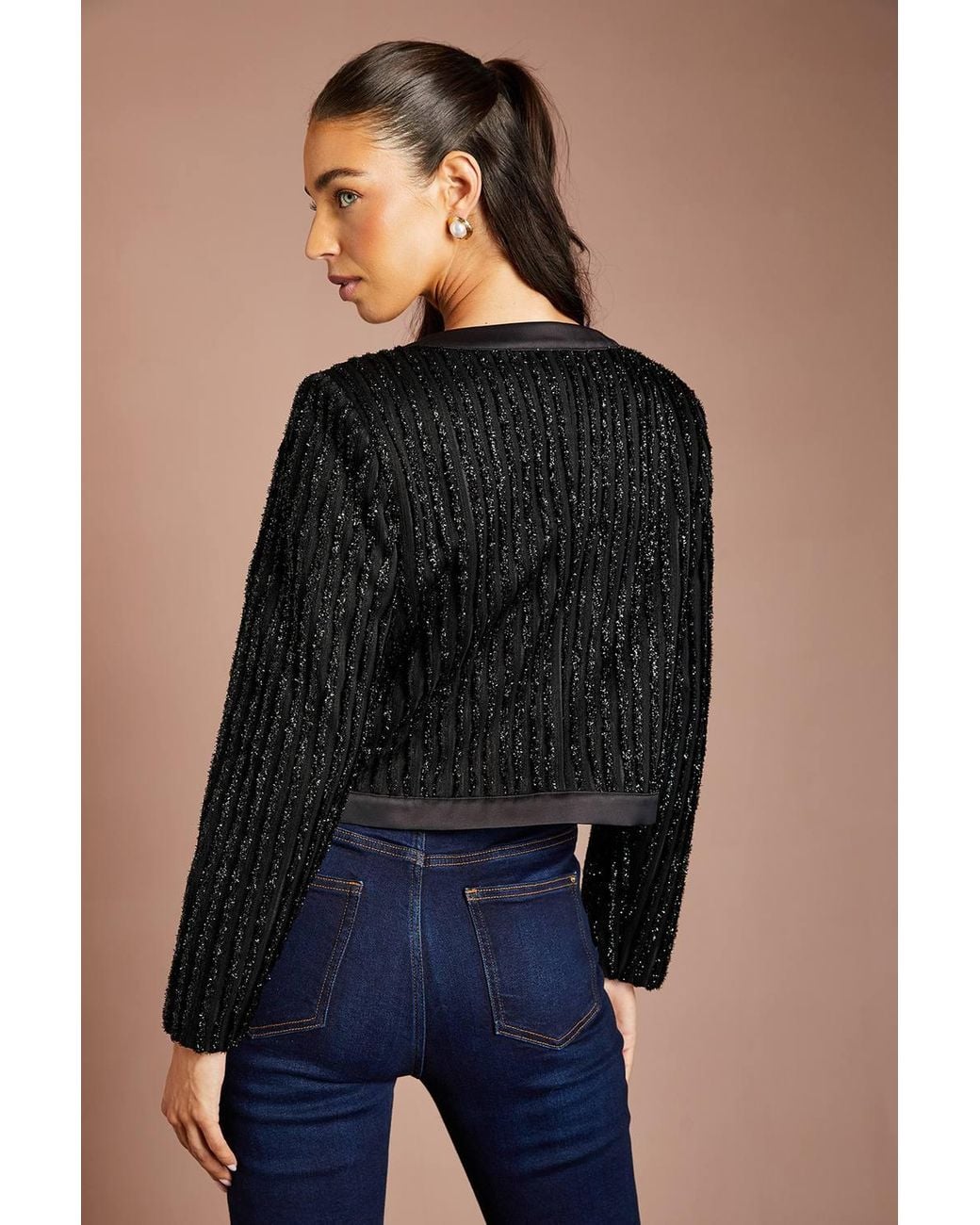 Coast Blue Textured Button Detail Jacket