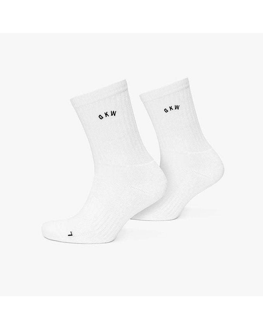 Gym King White Cotton Blend Socks Ribbed Cuff Embroidered
