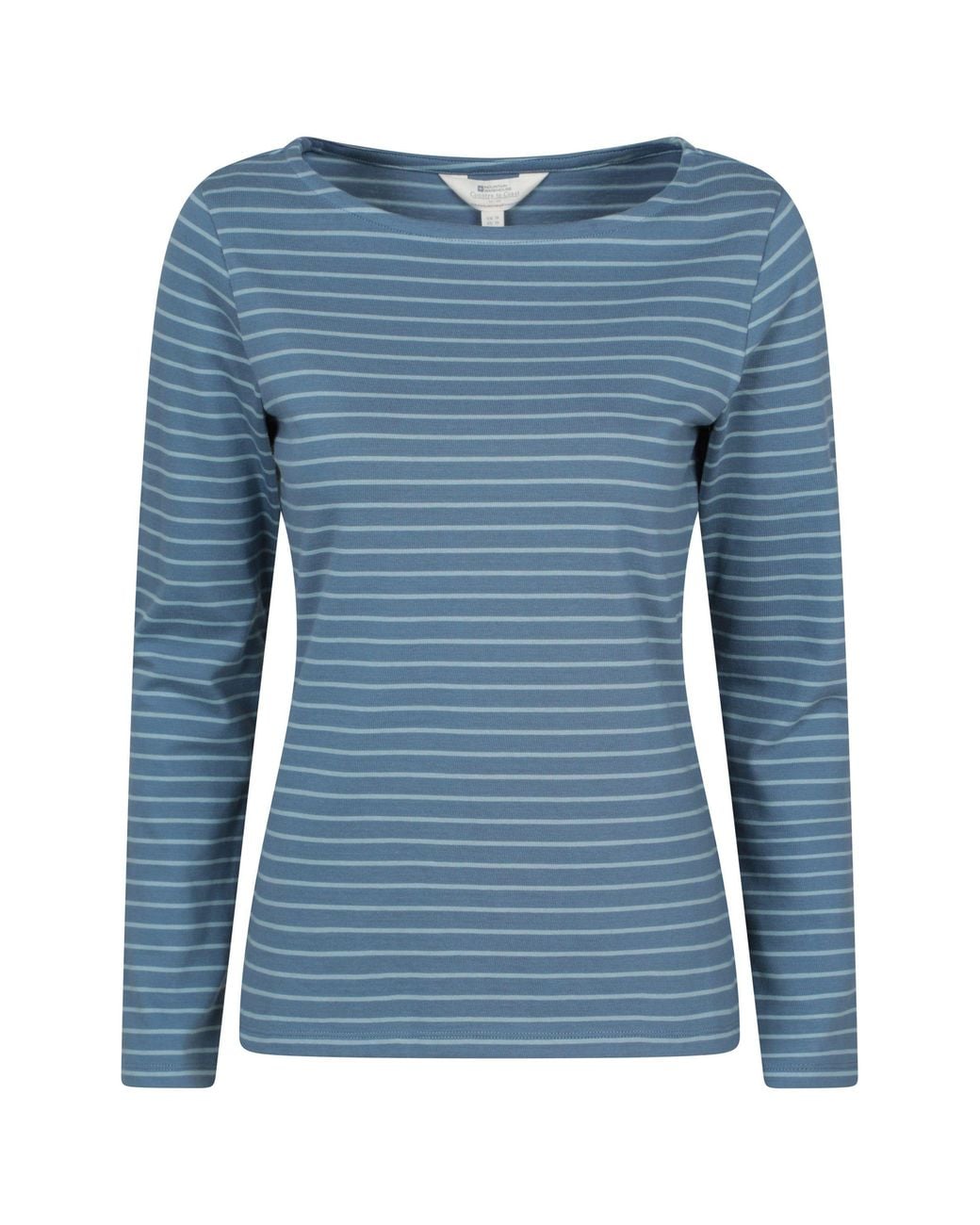 Mountain Warehouse Blue 'St Ives' Long Sleeve Lightweight Breathable Crew Neck Cotton Top