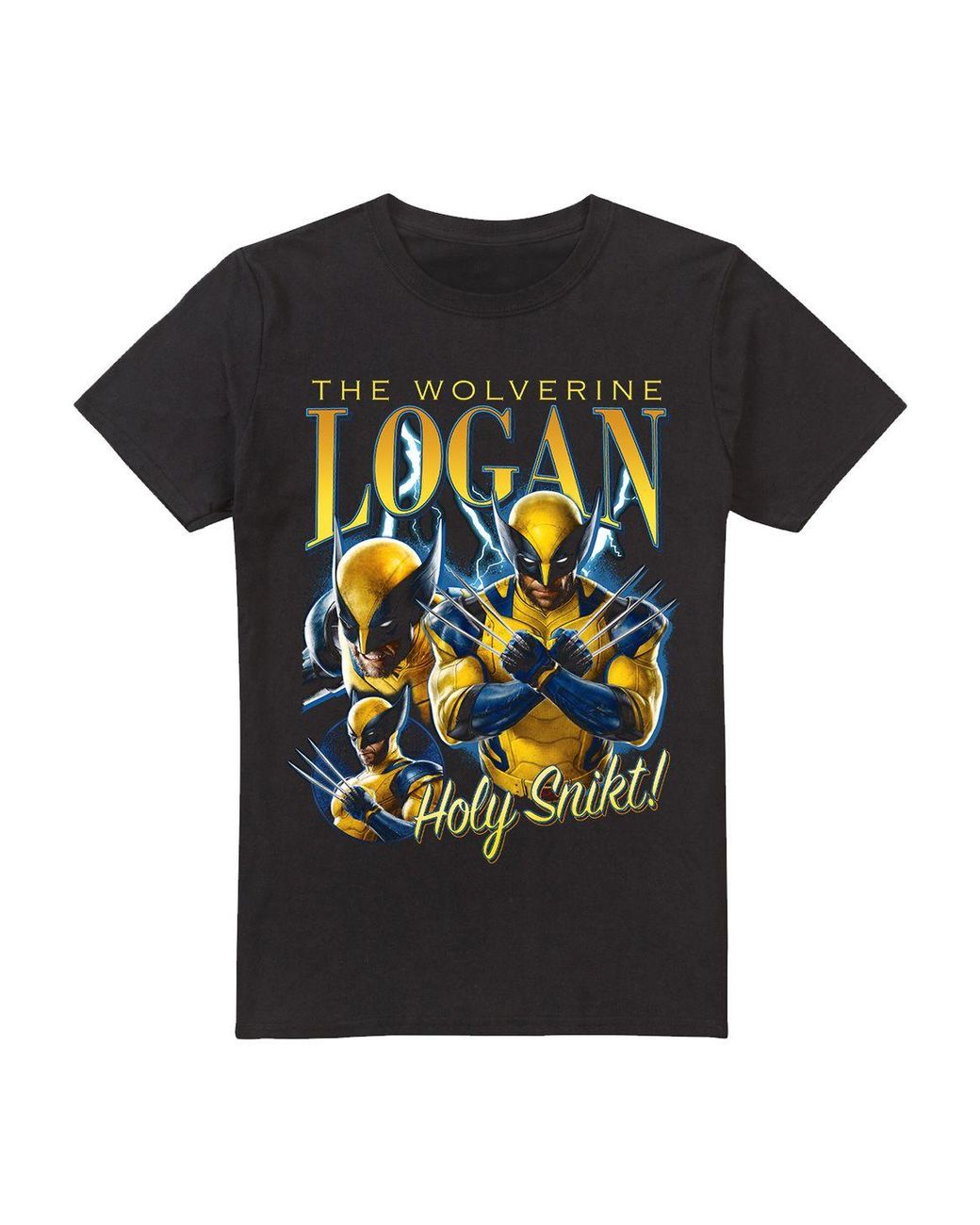 Marvel Black Deadpool & Wolverine Snikt Logan Wolverine Bootleg T-Shirt for men