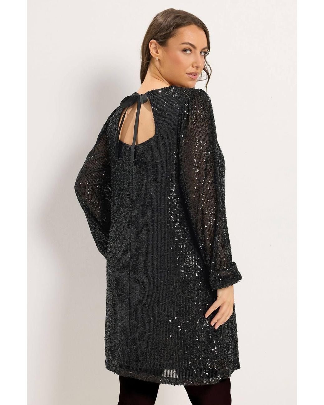 Yours Black Sequin Embellished Dress
