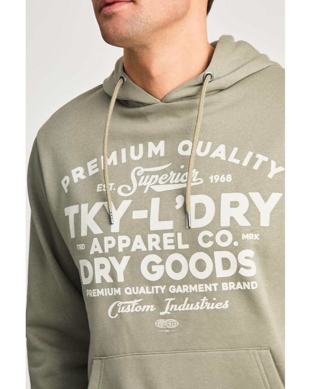 Tokyo Laundry Multicolor Printed Hoody With Drawcord for men