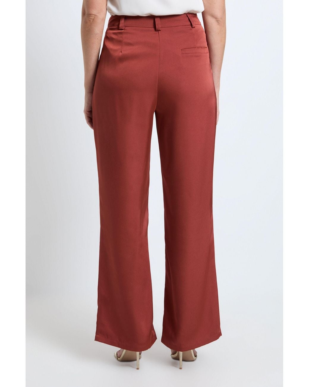 Wallis Red Relaxed Soft Flare Trouser