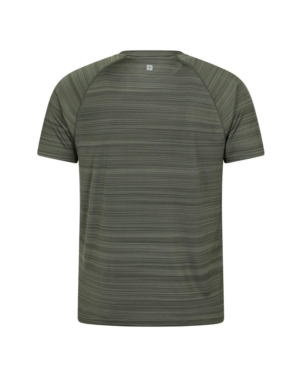 Mountain Warehouse Green 'Endurance' Striped Short Sleeve Tee Lightweight Quick Dry T-Shirt for men