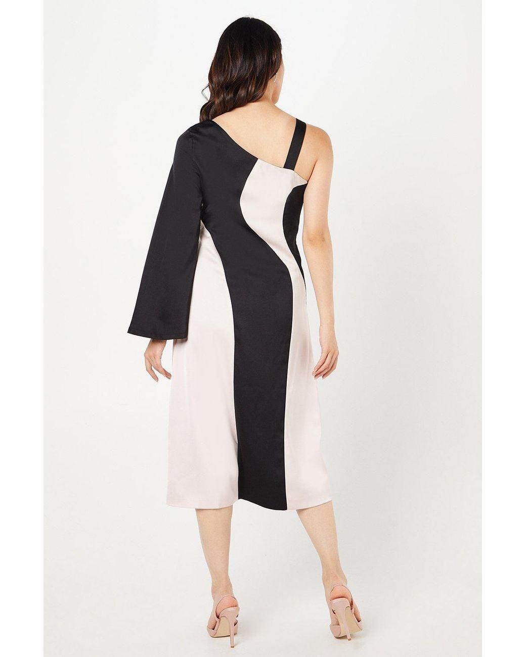Coast Multicolor Satin Midi Wedding Guest Dress