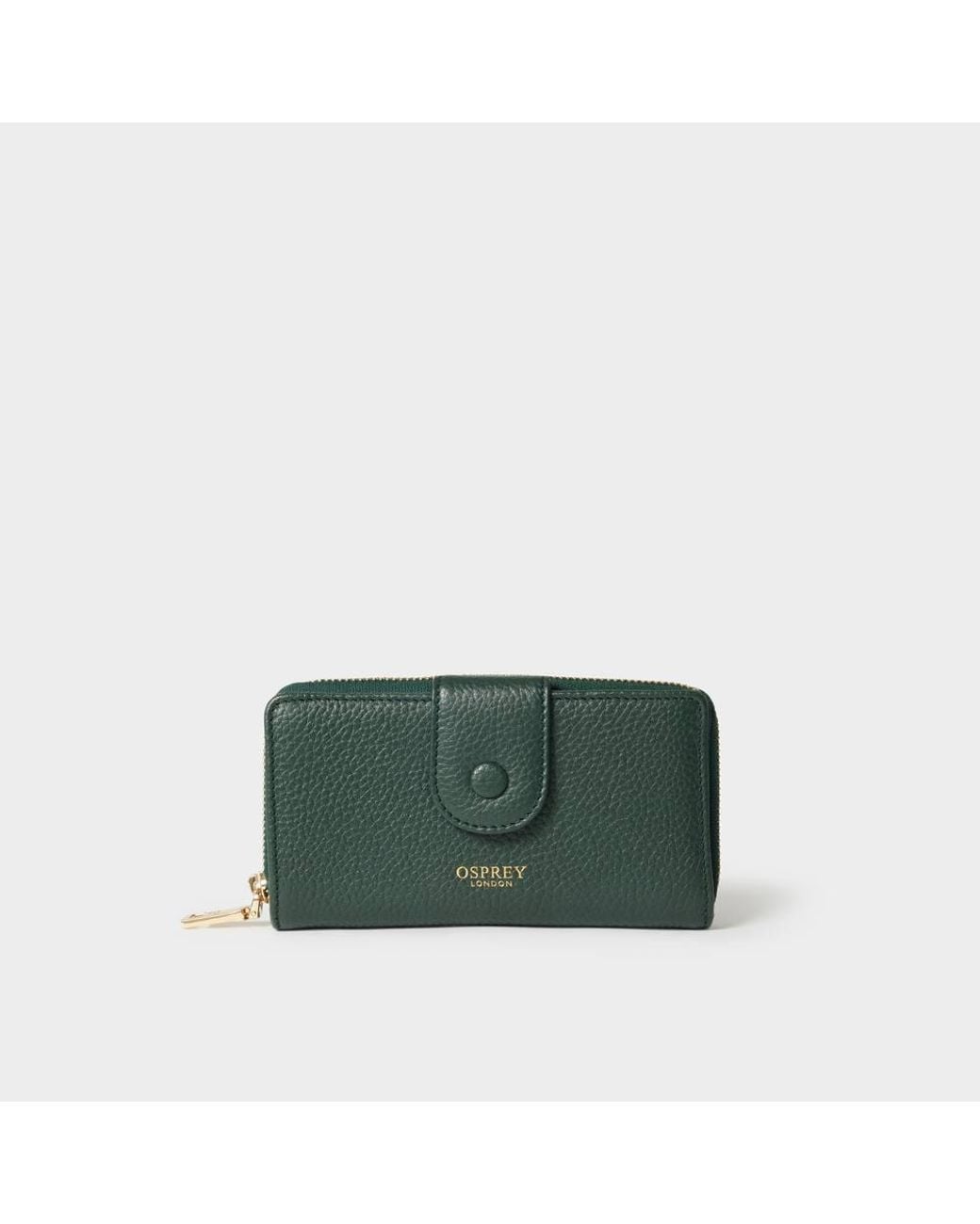 Osprey Green The Core Medium Leather Popper Matinee Purse