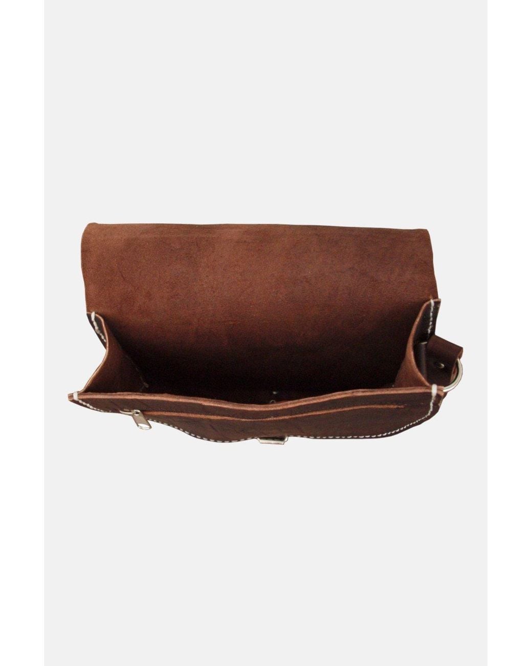 Berber Leather Brown 'The Temara' Large Leather Saddle Bag