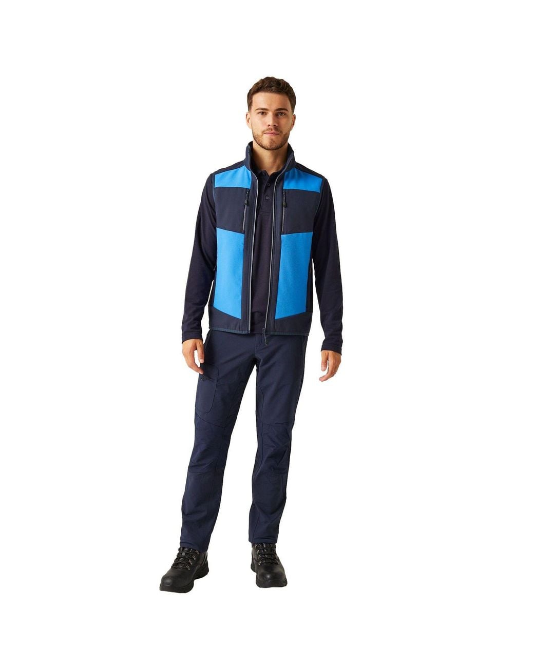 Regatta Blue Colour Block Softshell Body Warmer for men