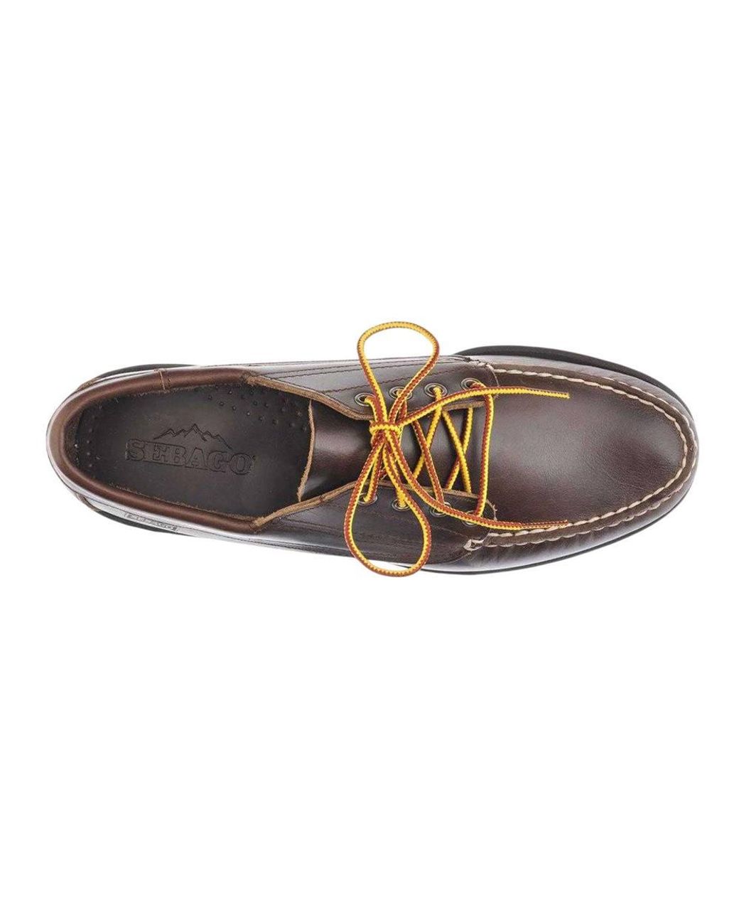 Sebago Brown Askook Waxy Leather Boat Shoes for men