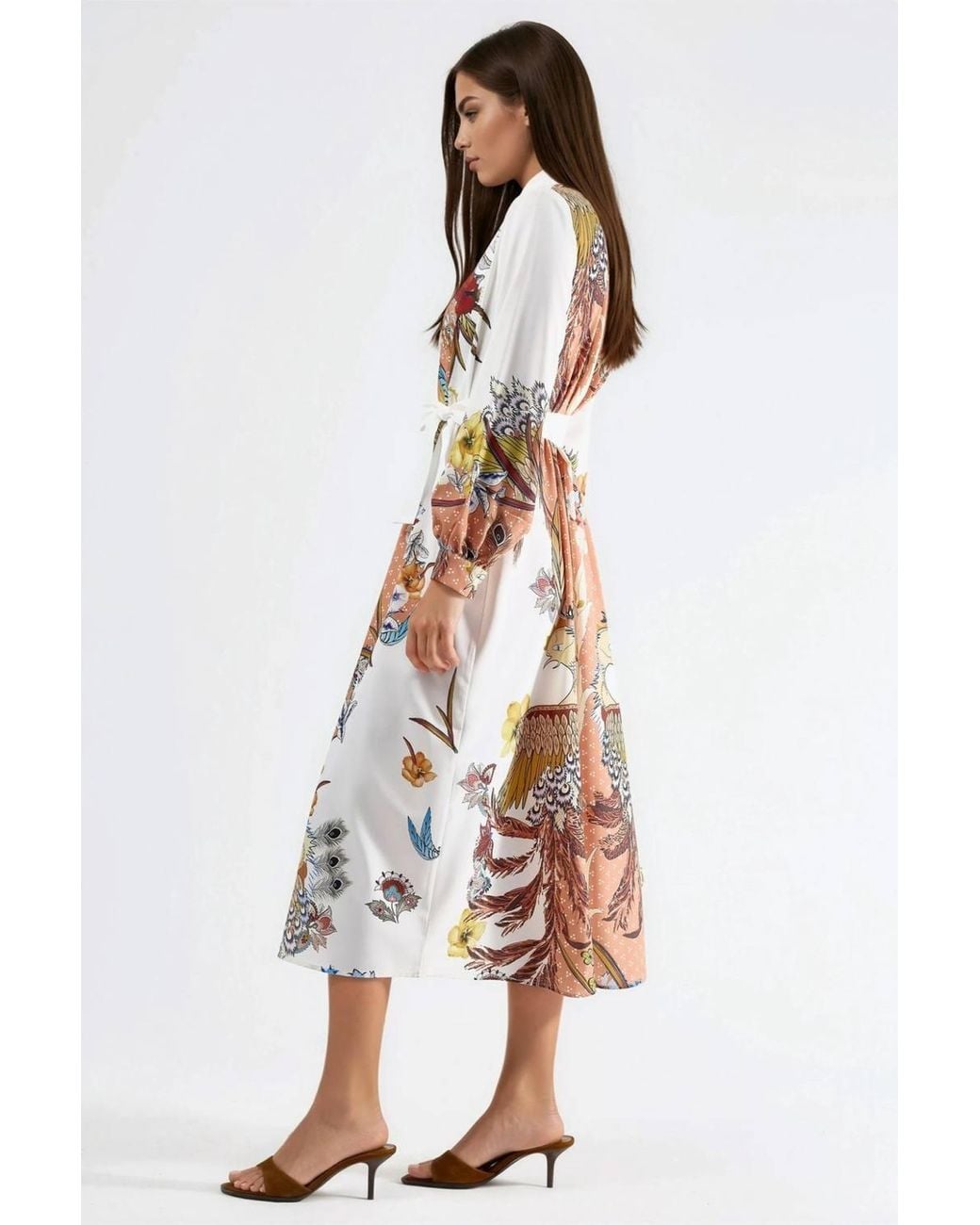 Msn-Collection Multicolor Floral Maxi Dress With Button Closure