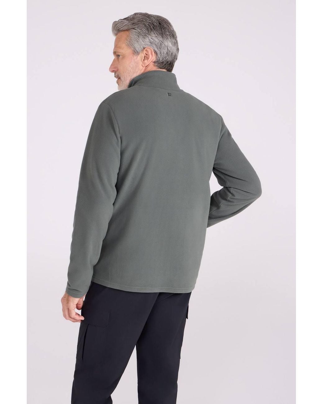 Mountain Warehouse Gray 'Raso' Warm Comfortable Full Zip Lightweight Outdoor Fleece Jumper for men