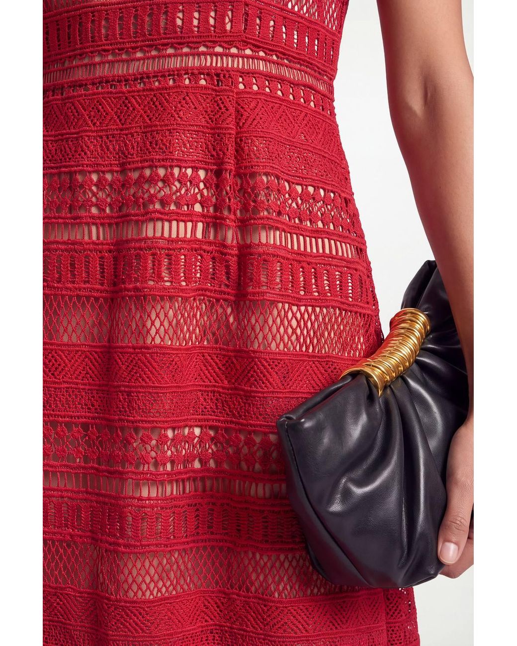 Wallis Red Petite Lace Fit & Flare Midi Dress