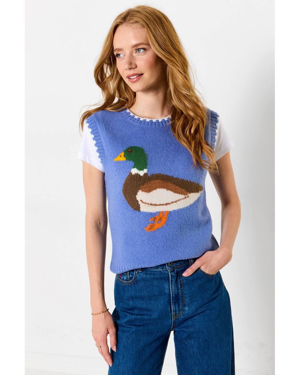 Joe Browns Blue Lucky Duck Knitted Vest