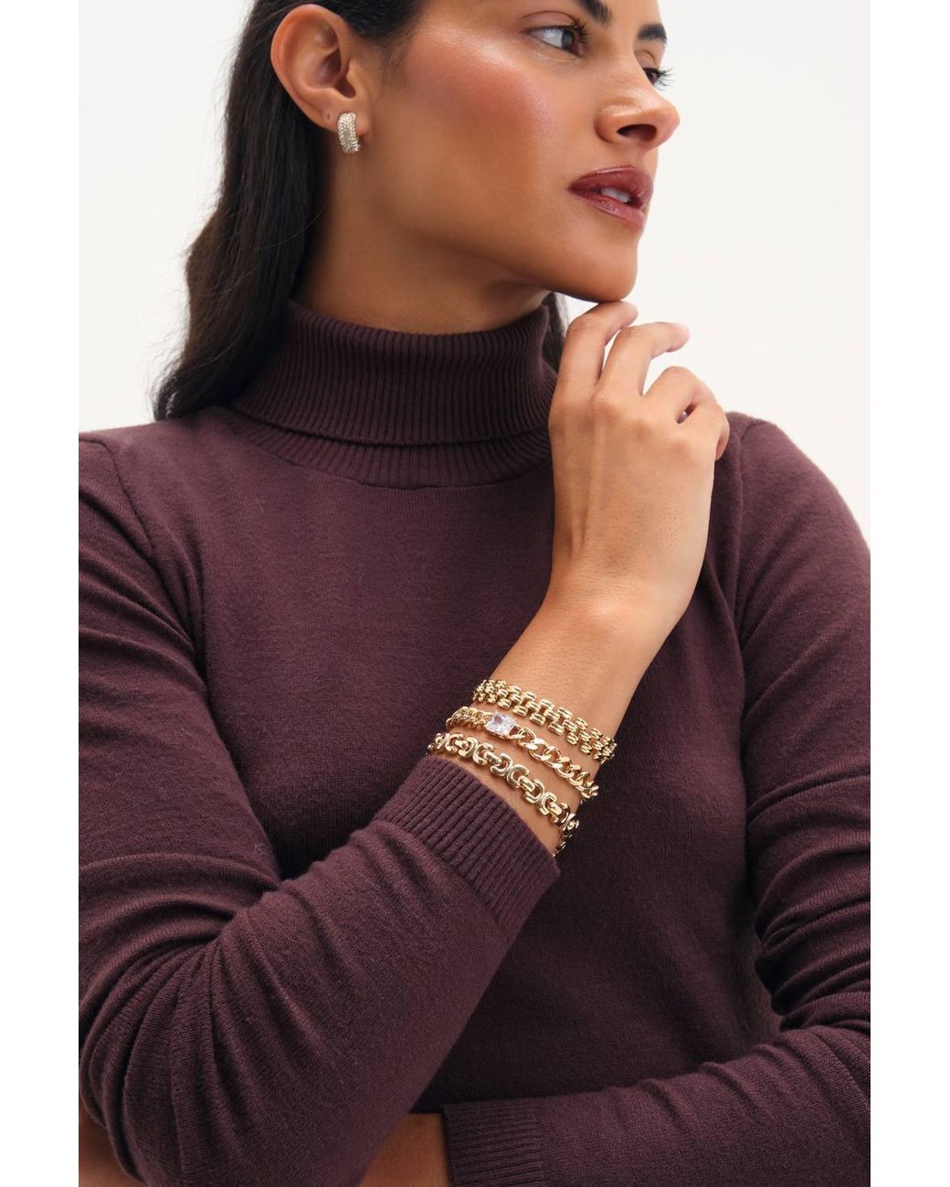 Jon Richard Metallic Plated Crystal & Chain Bracelet