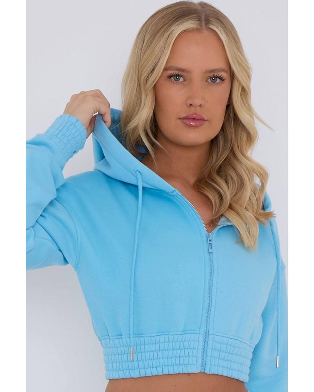Stylewise Blue Fleeced Zip Up Hoodie