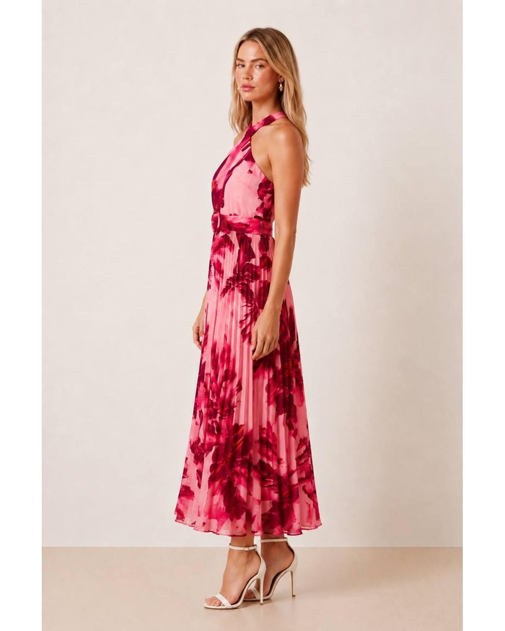 Style Cheat Red Paige Pleat Dress