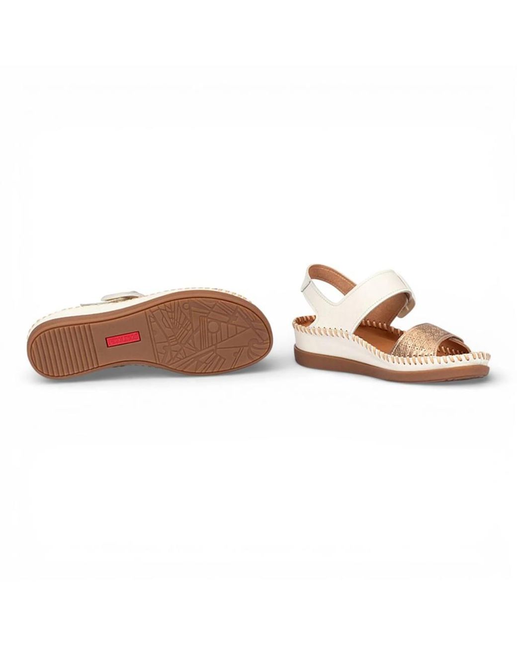 TruClothing White Leather Lightweight Summer Wedge Sandals