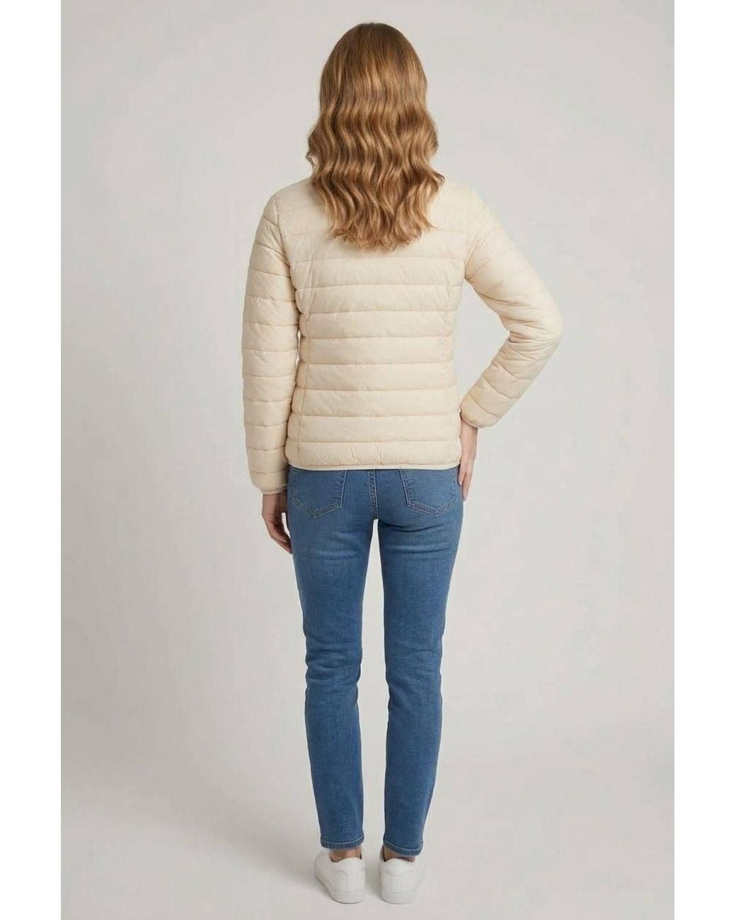 Izabel London Blue High Neck Zip-Up Padded Puffer Jacket
