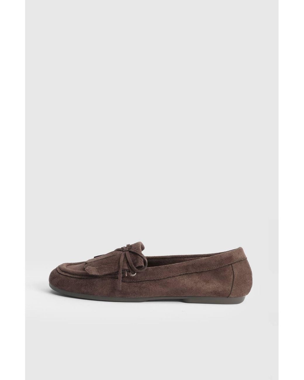 Oasis Brown Laura Faux Suede Tassel Detail Boat Shoes