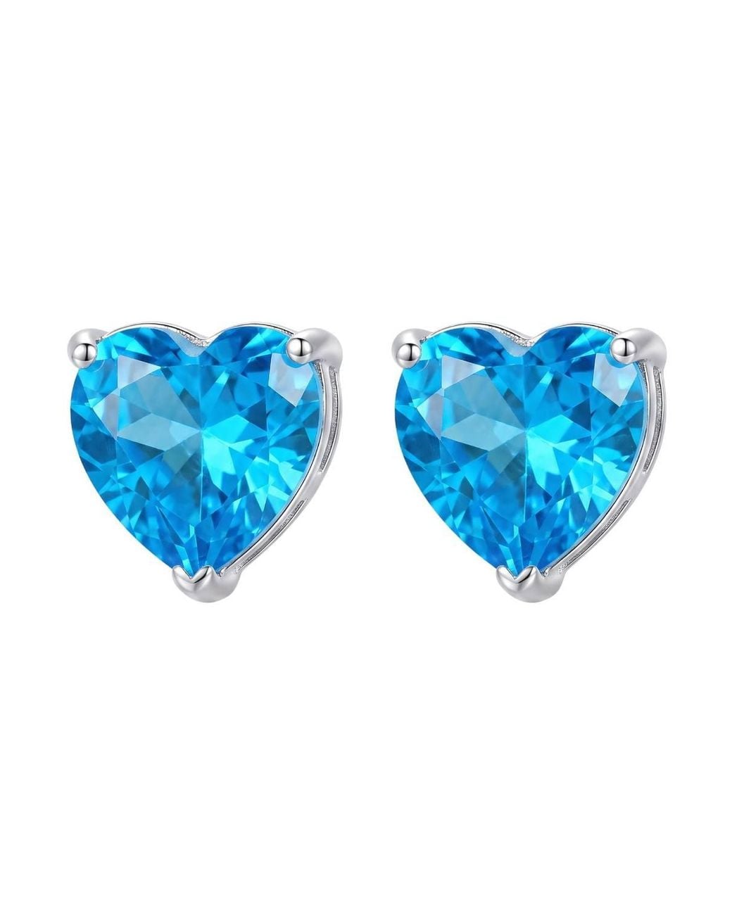 Latelita London Blue Amore Heart Topaz Stud Earrings
