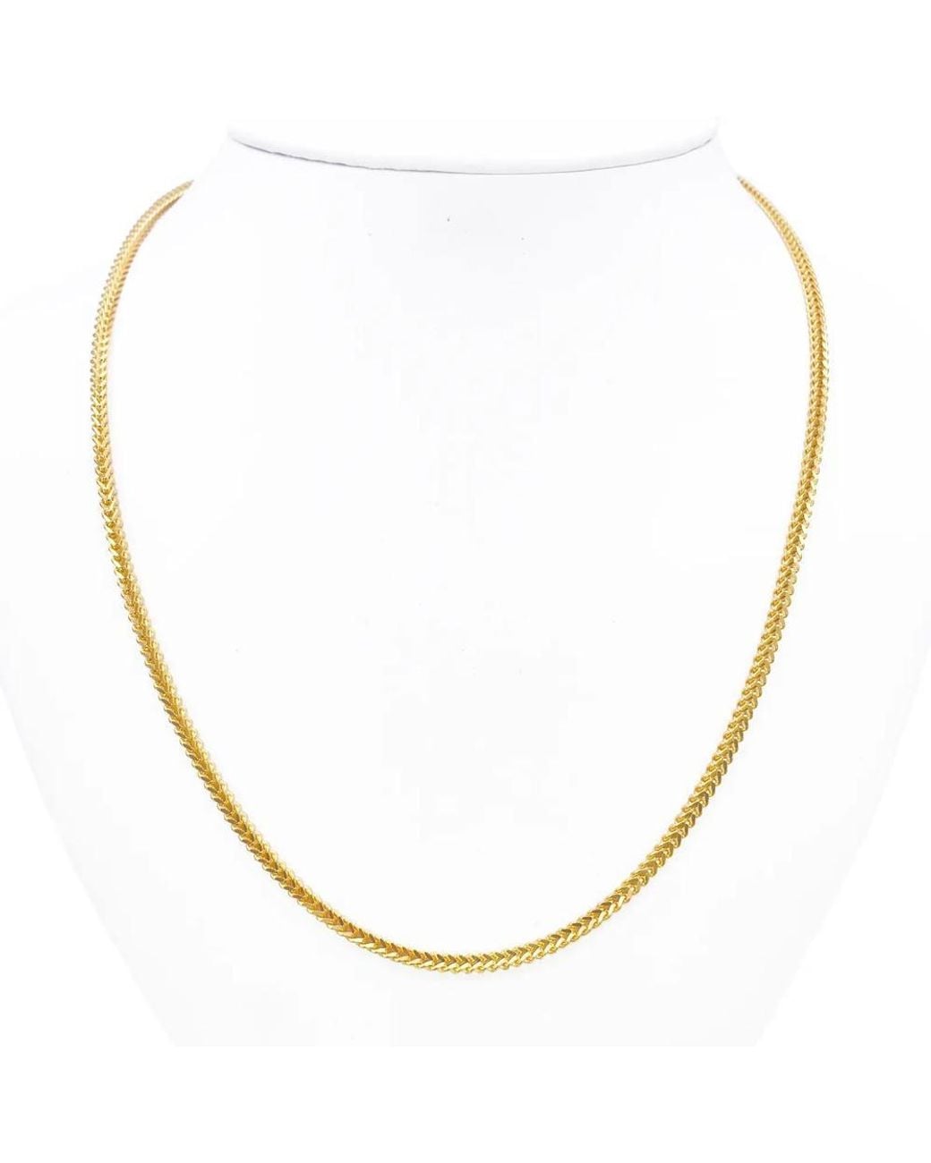 Raina Jewels Metallic 22Ct Solid Foxtail Chain Necklace 22" Inches 2.4Mm Width