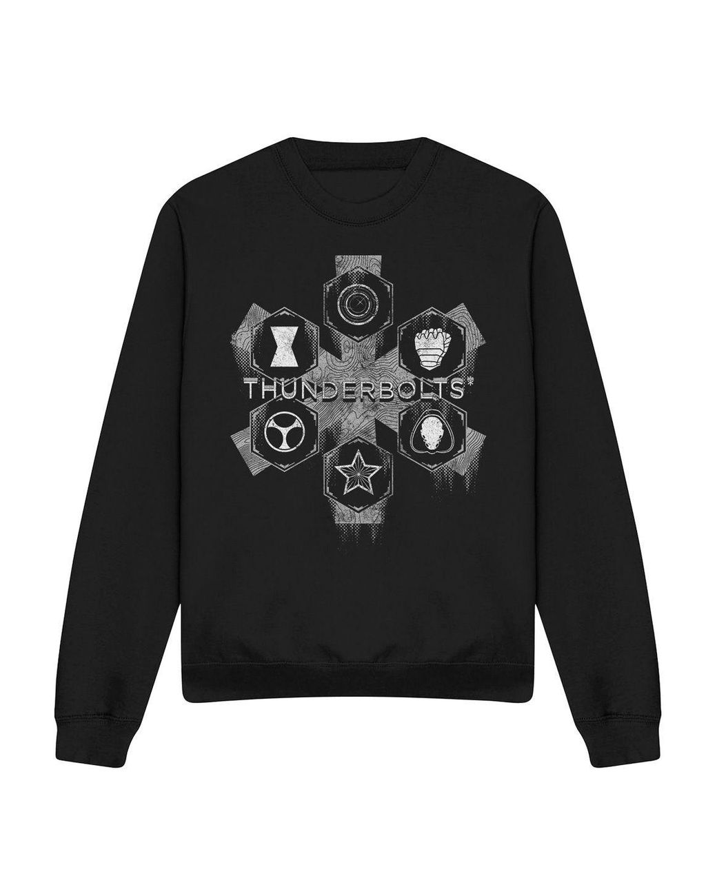 Marvel Black Thunderbolts Asterisk Hero Icons Sweatshirt