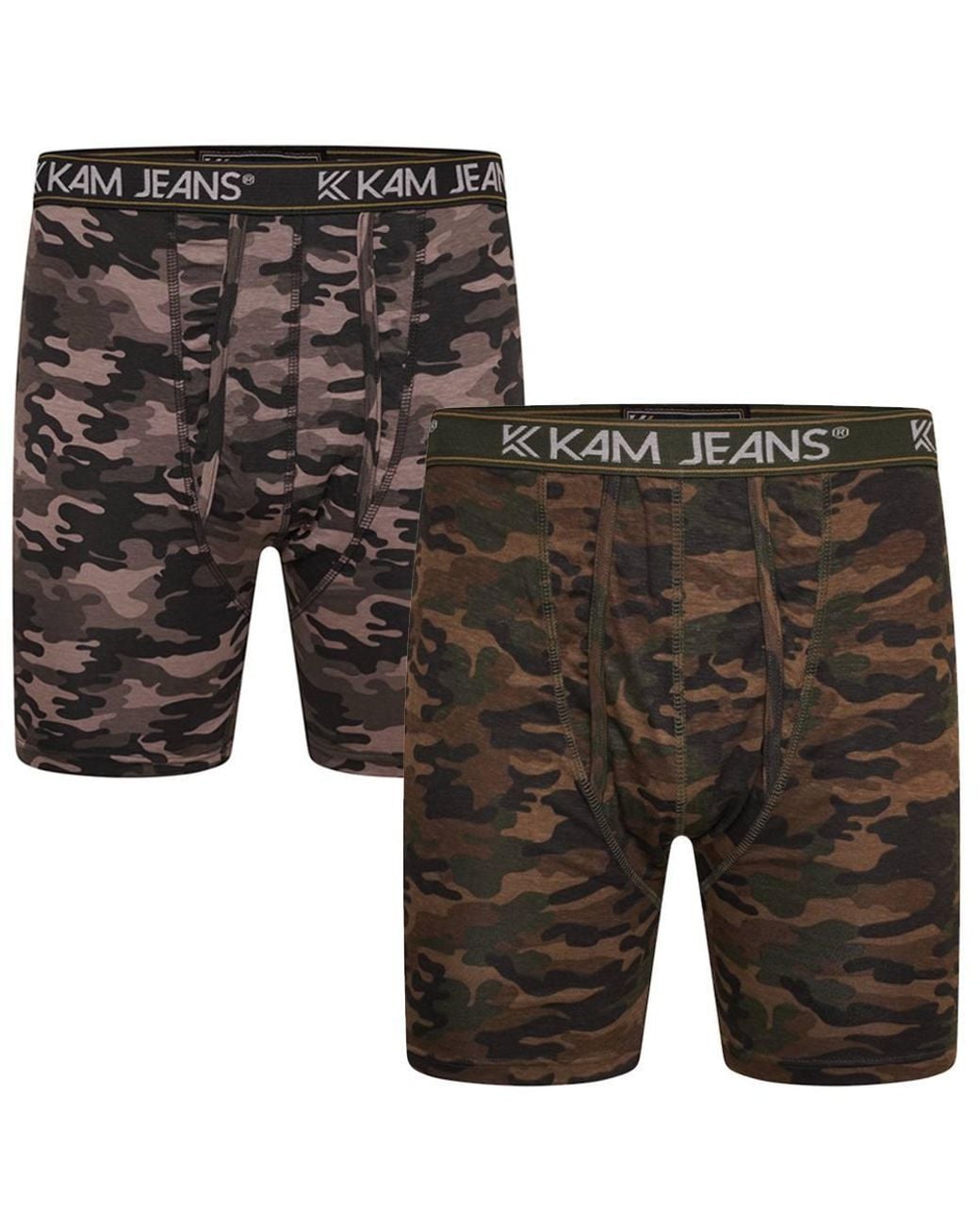 KAM Jeanswear Black Big Size 6 Pairs Pack Camo Print Boxer Shorts For for men