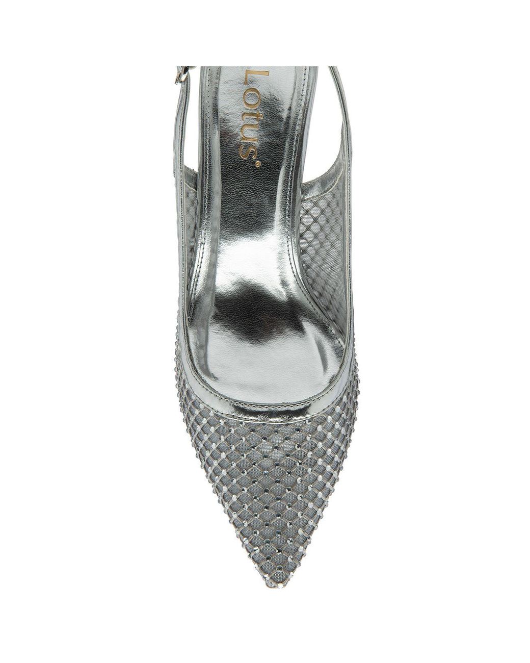 Lotus White 'Phoenix' Slingback Court Shoes