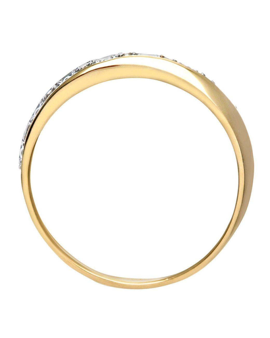 Jewelco London Metallic 9Ct Round 2Pts Diamond Pave Edge Half Eternity Ring 3Mm