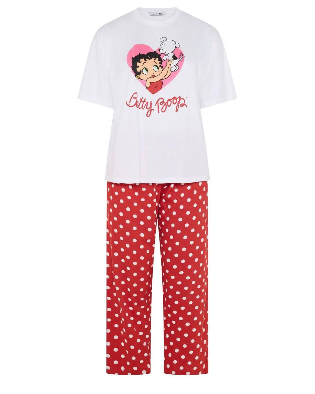 Yours Red Betty Boop Polka Dot Pyjama Set