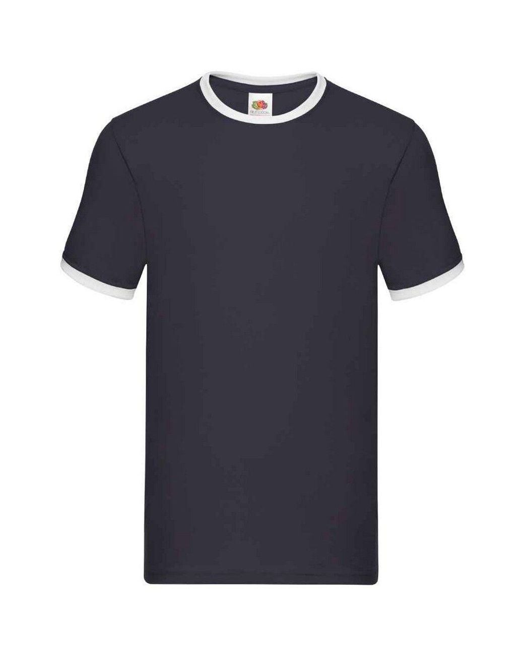 Fruit Of The Loom Blue Ringer Contrast T-Shirt for men