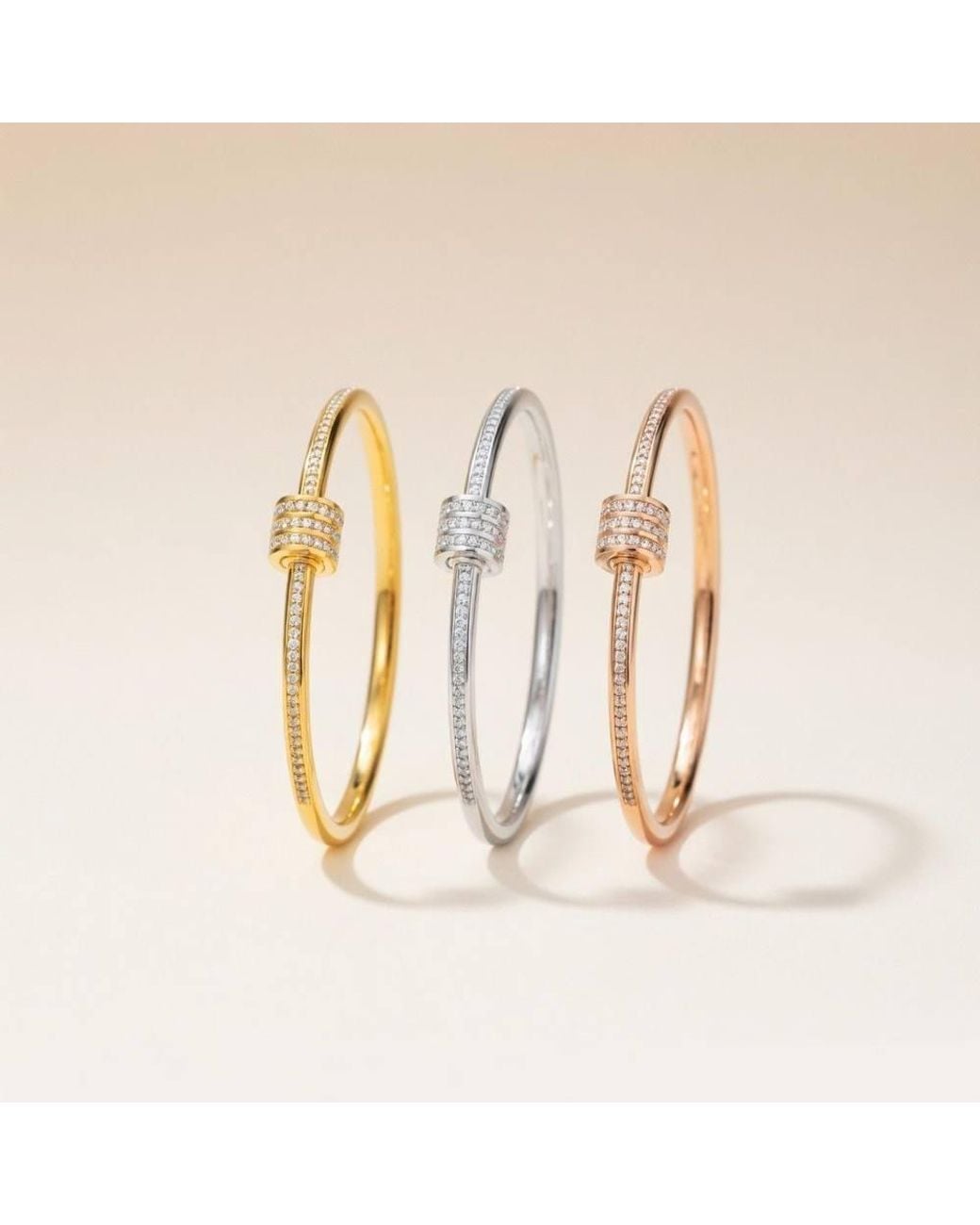 The Colourful Aura Natural Stainless Steel Zircon Ball Crystal Round Fashion Open Bangle Bracelet