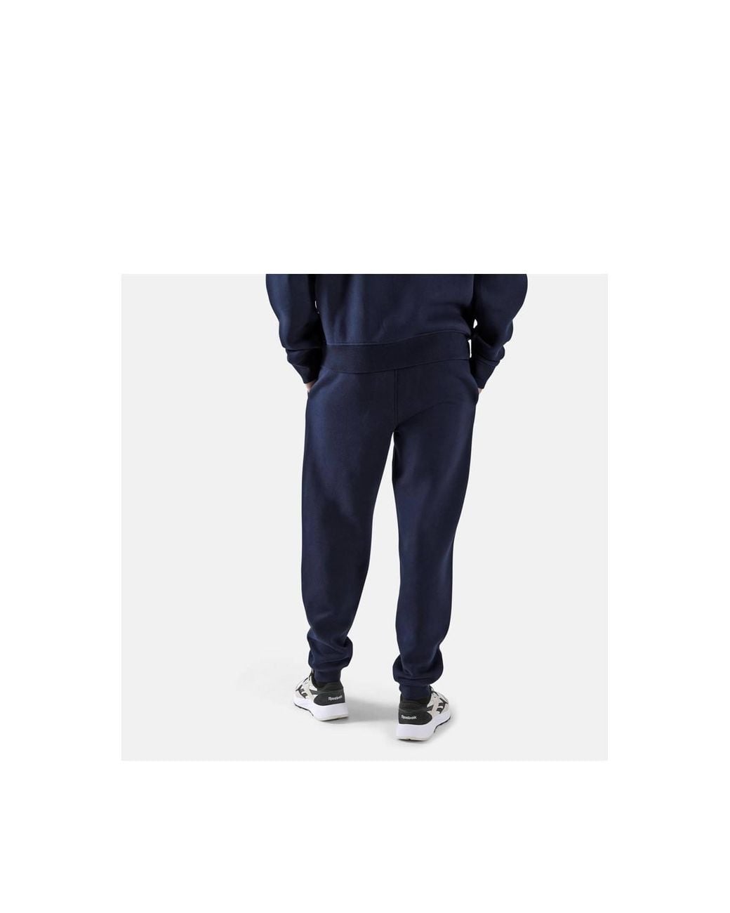 Reebok Blue Id 2-Colour Logo Fleece Cuffed Joggers for men