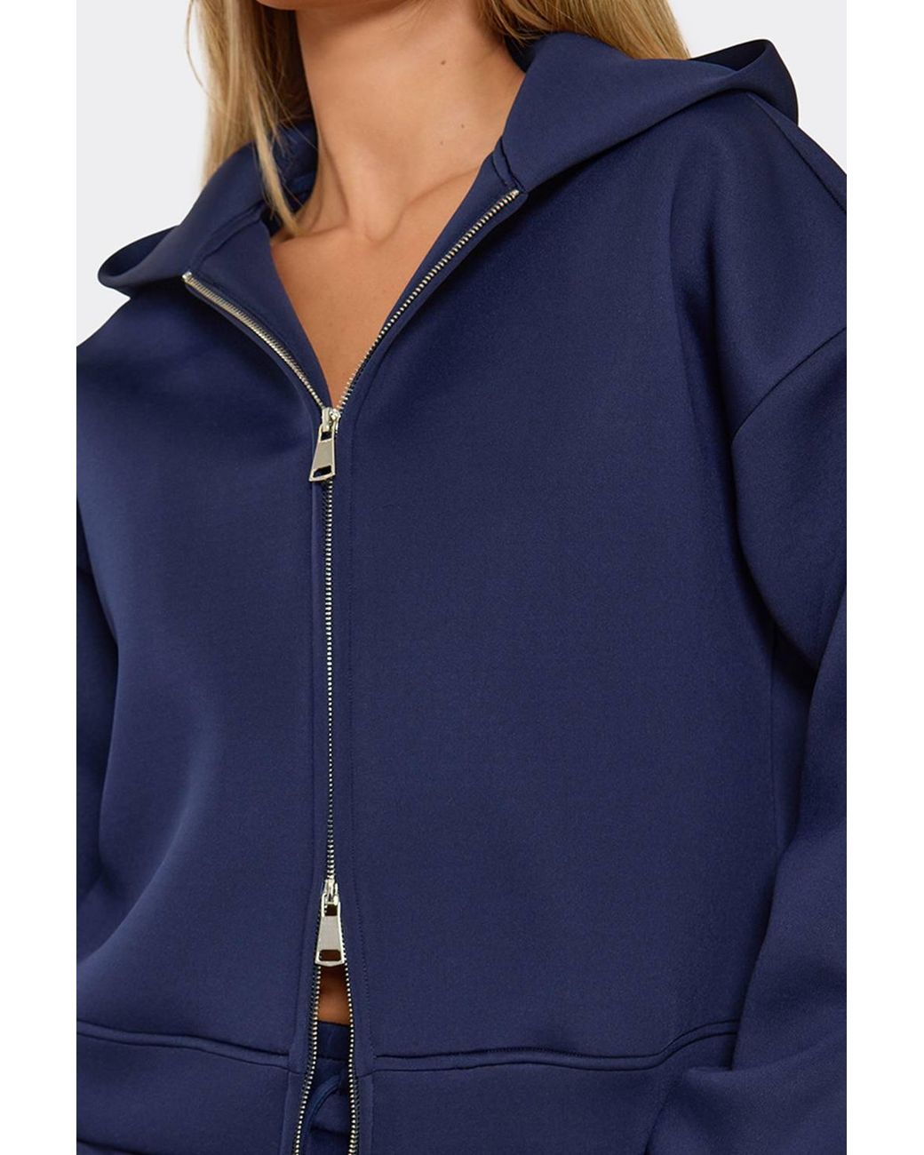 EGO Blue Long Sleeve Zip Hoodie