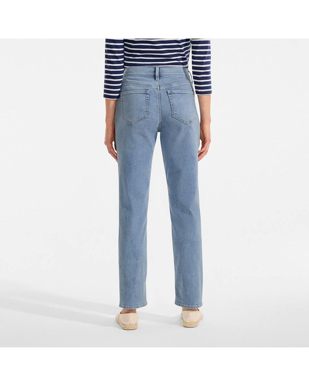 Lands' End Blue Recover Straight Leg Jeans, High Waisted