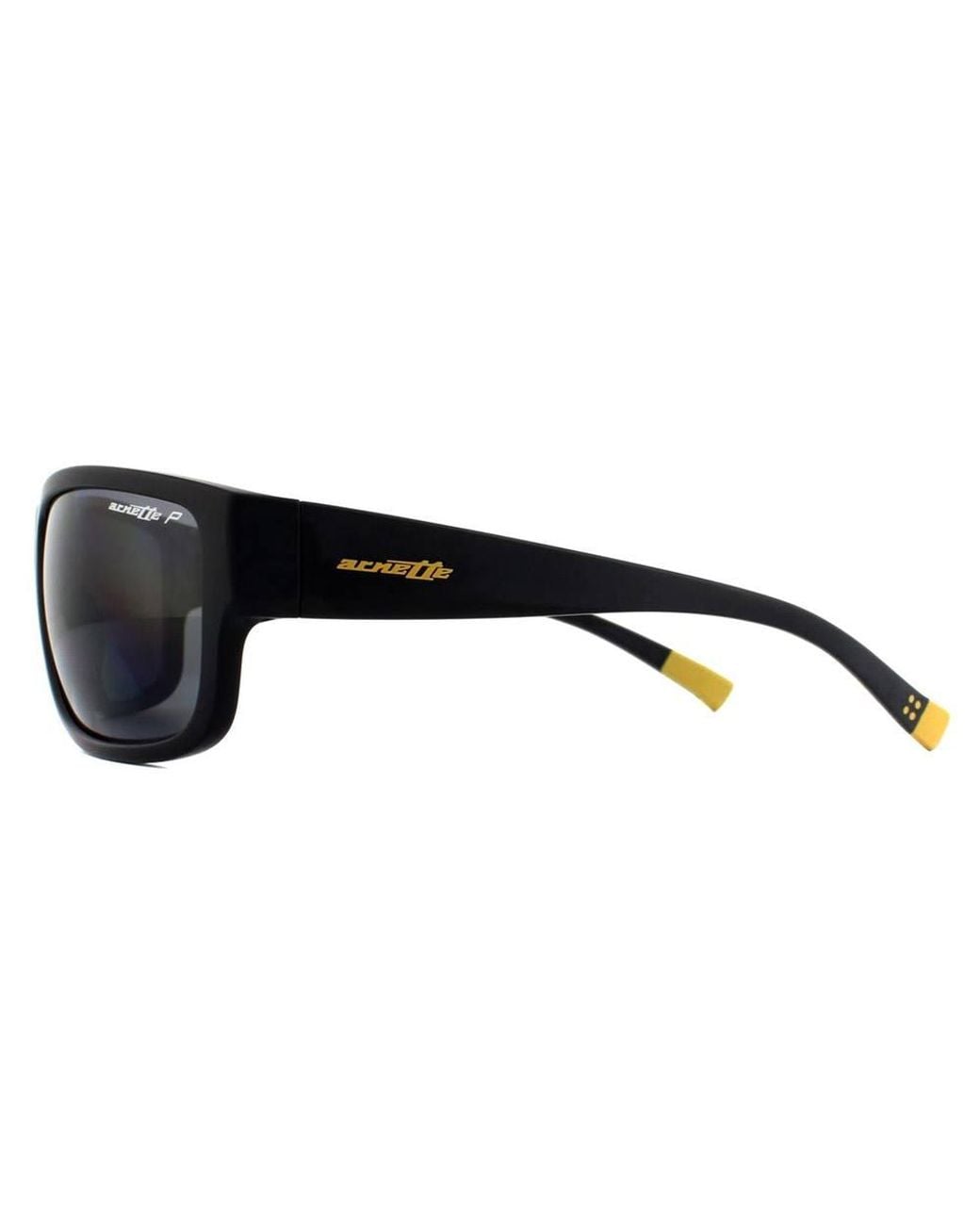 Arnette Black Rectangle Polarized 4256 Bushwick Sunglasses for men
