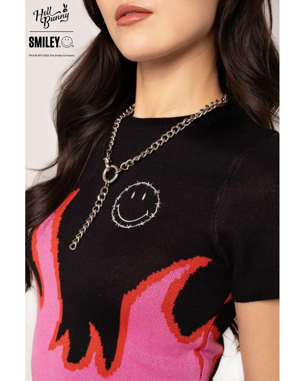 Hell Bunny Pink Dylan Semi Fitted Knitted Top