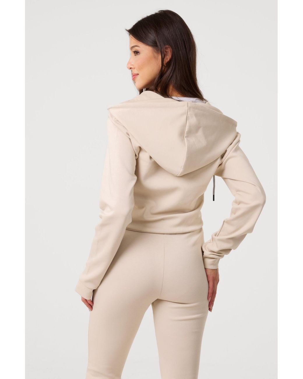 Pink Vanilla Natural Zip Up Cropped Hoodie