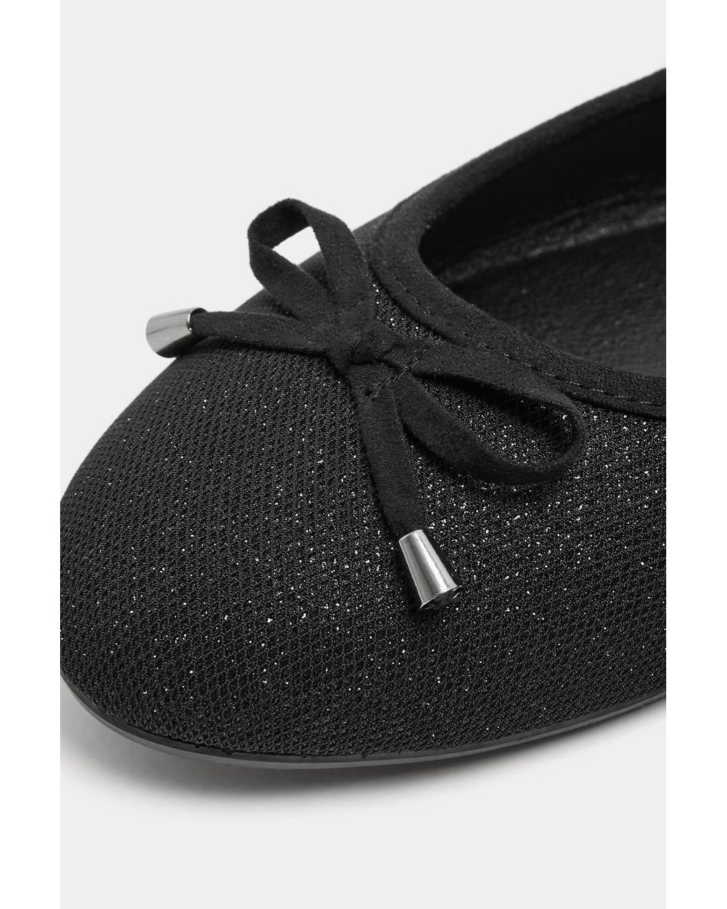 Yours Blue Glitter Ballet Pumps
